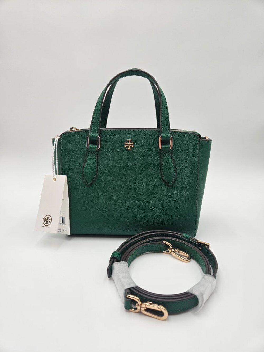 STEAL!!🔥NWT Tory Burch Emerson Mini Top Zip Tote | Emerald Stone Green